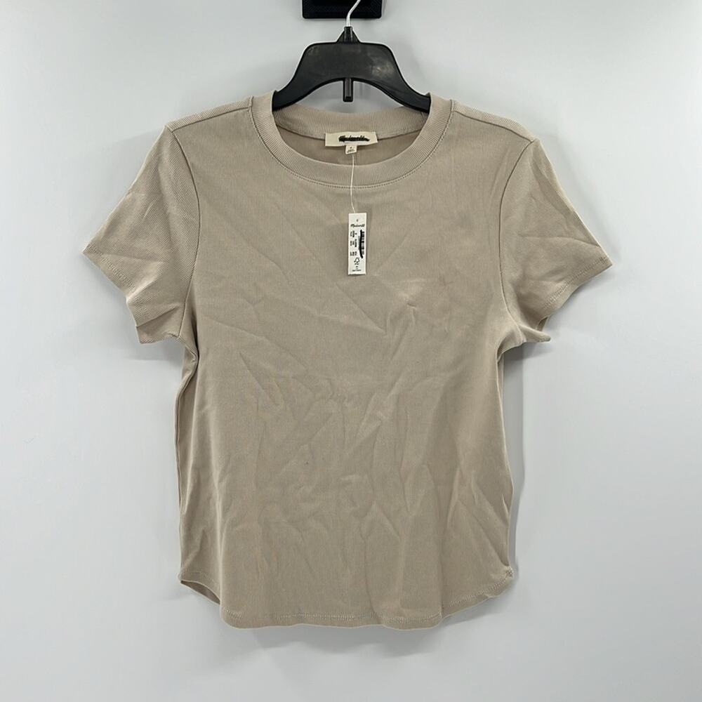 Madewell Women's Updated Brightside Short Sleeve Tee - Khaki - Small - NWT